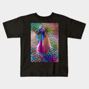 STUNNING SURREAL PEACOCK Kids T-Shirt